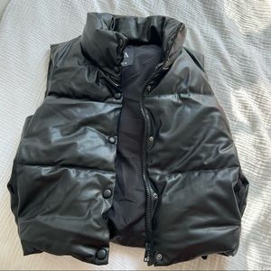Zara Leather Puffer Vest